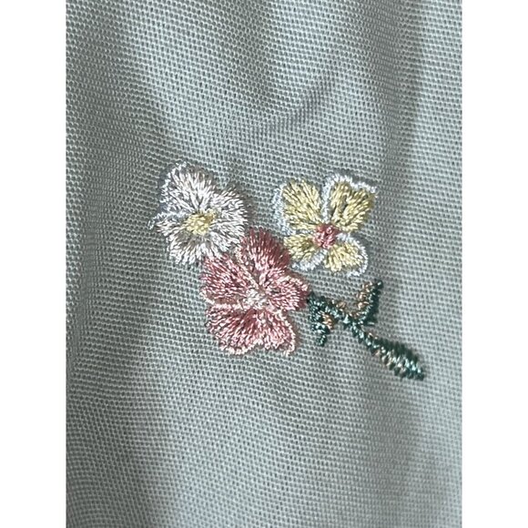 Retro Floral Embroidered Jacket M Green Preppy Retro Pastel 90s Casual Cottage - Picture 5 of 12